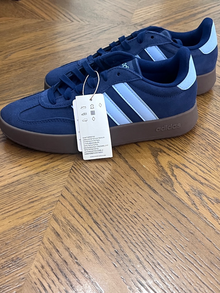 Adidas Navy And Light Blue Suede Low-Top Sneakers